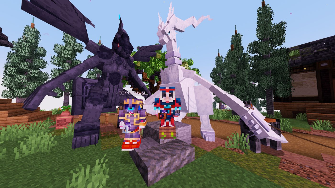 Two legendary Pokémon towering over players